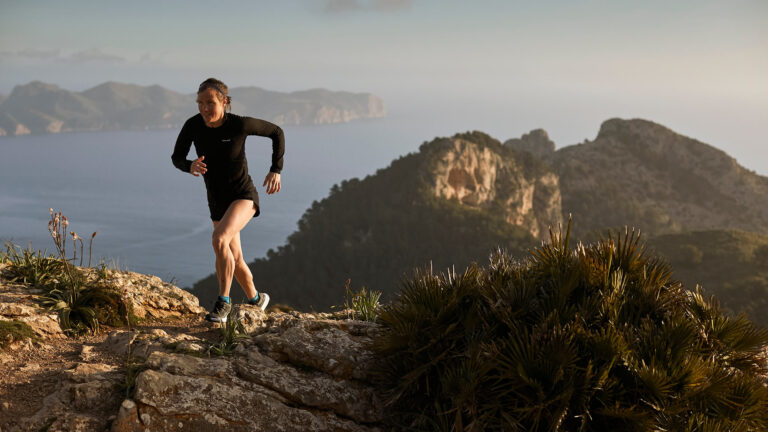 Emelie Forsberg warming up before a trail run