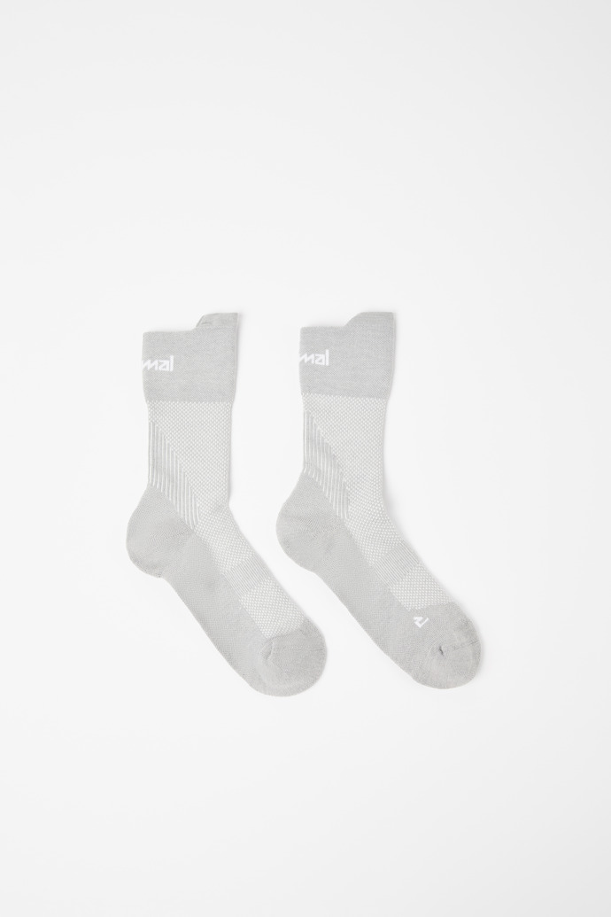 Running Socks Grey Grey compressive mid-cut running socks for men