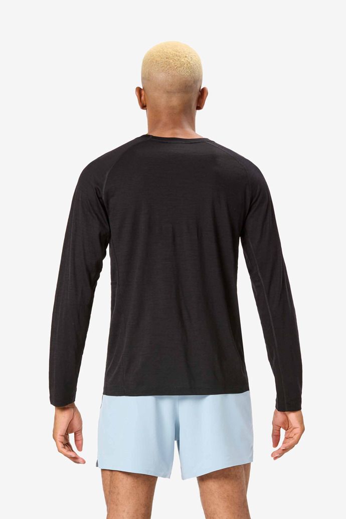 Men's Merino Long Sleeve T-shirt Black Men's black merino long-sleeved t-shirt