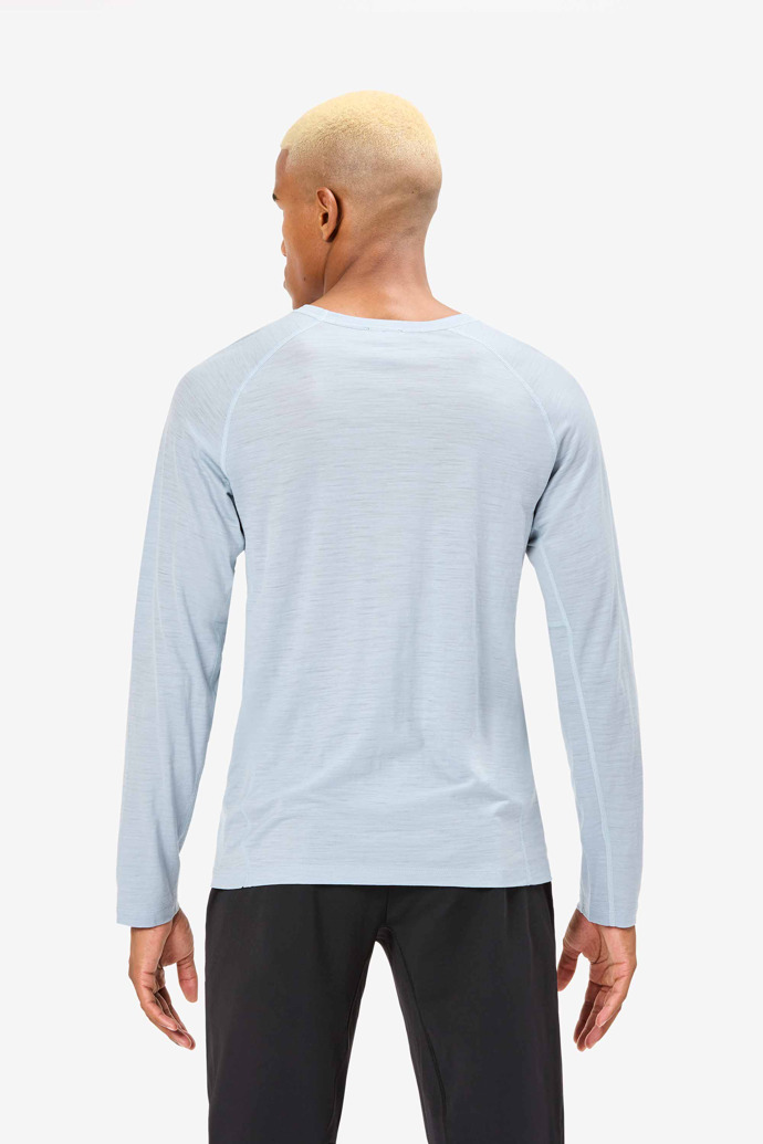 Men's Merino Long Sleeve T-shirt Blue Men's blue merino long-sleeved t-shirt