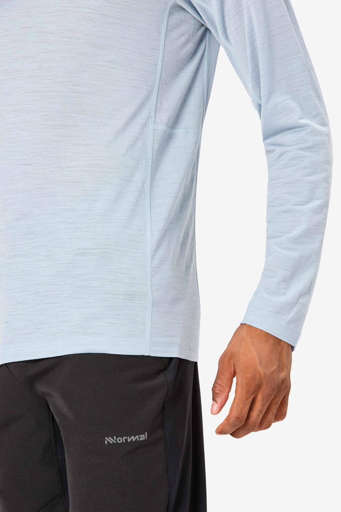 Men's Merino Long Sleeve T-shirt Blue Men's blue merino long-sleeved t-shirt