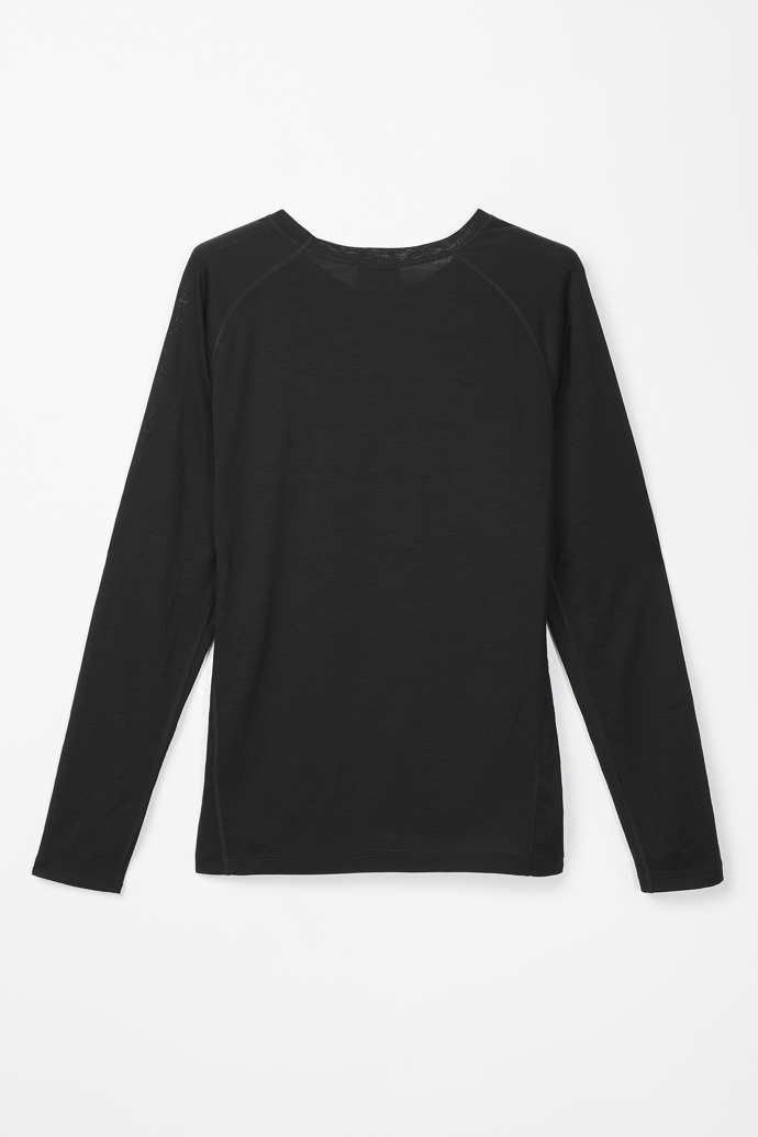Women's Merino Long Sleeve T-shirt Black Women's black merino long-sleeved t-shirt