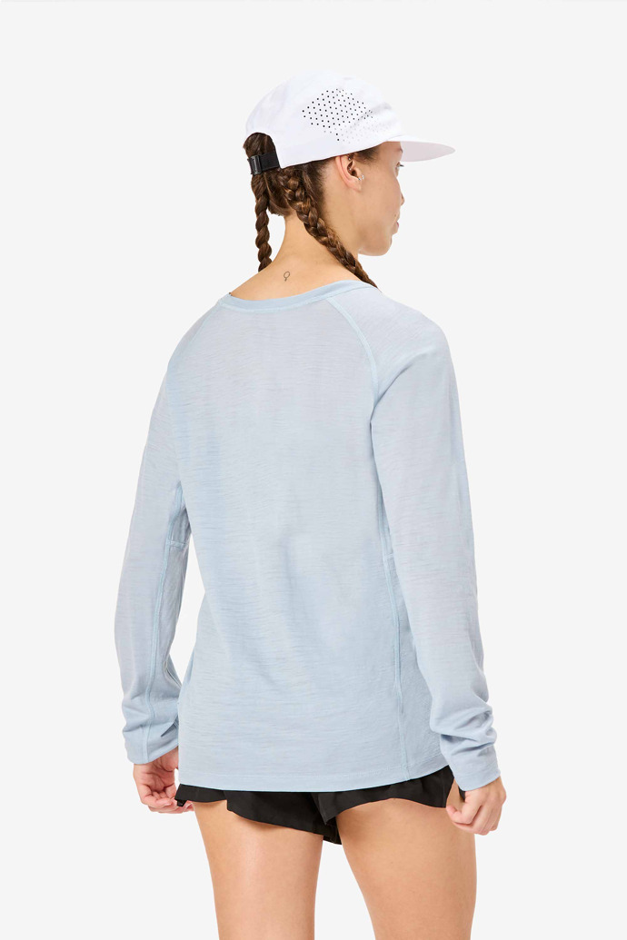 Women's Merino Long Sleeve T-shirt Blue Women's blue merino long-sleeved t-shirt