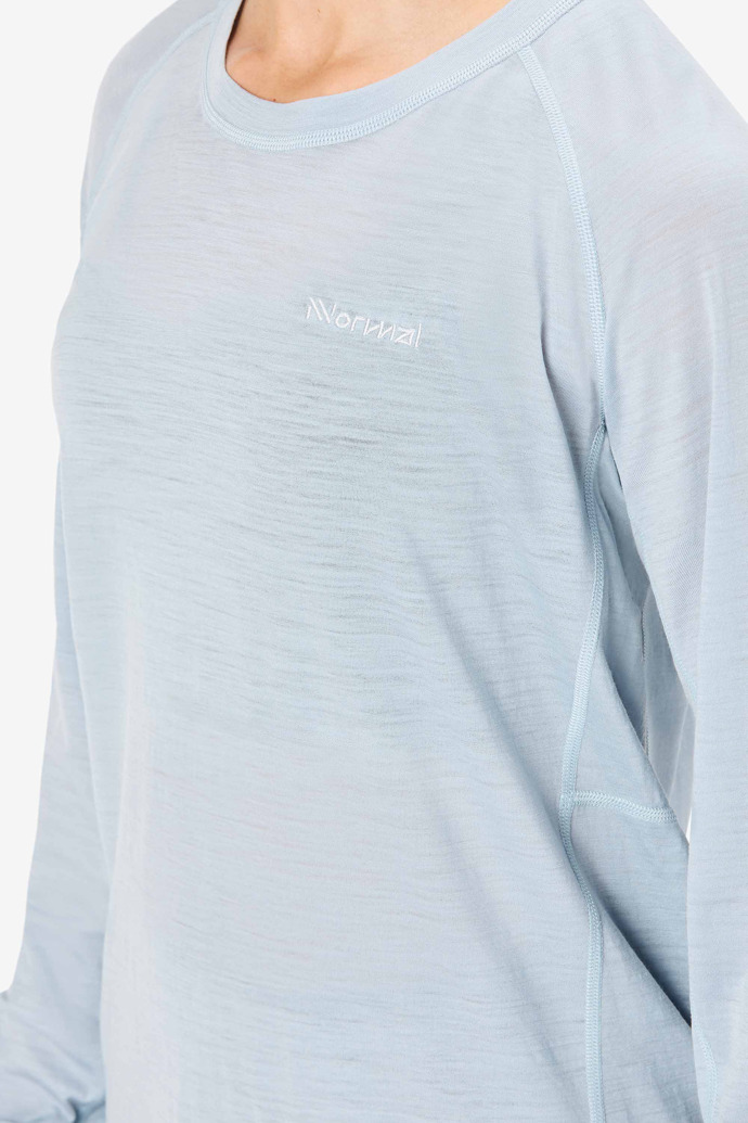Women's Merino Long Sleeve T-shirt Blue Women's blue merino long-sleeved t-shirt