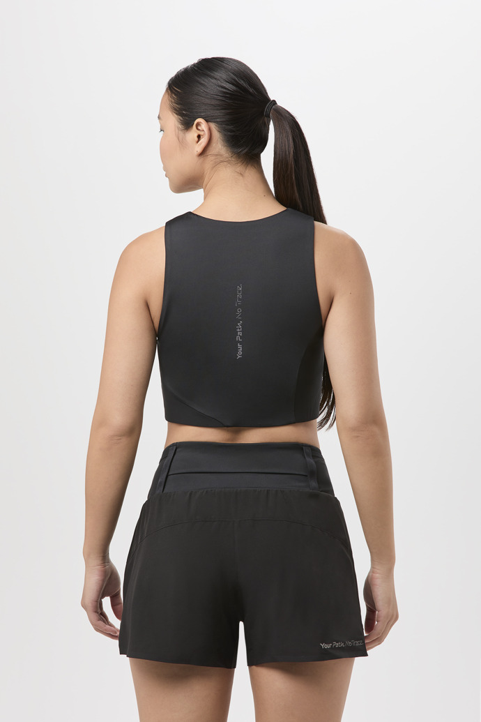Trail Cropped Top W Black Black running Cropped Top for women